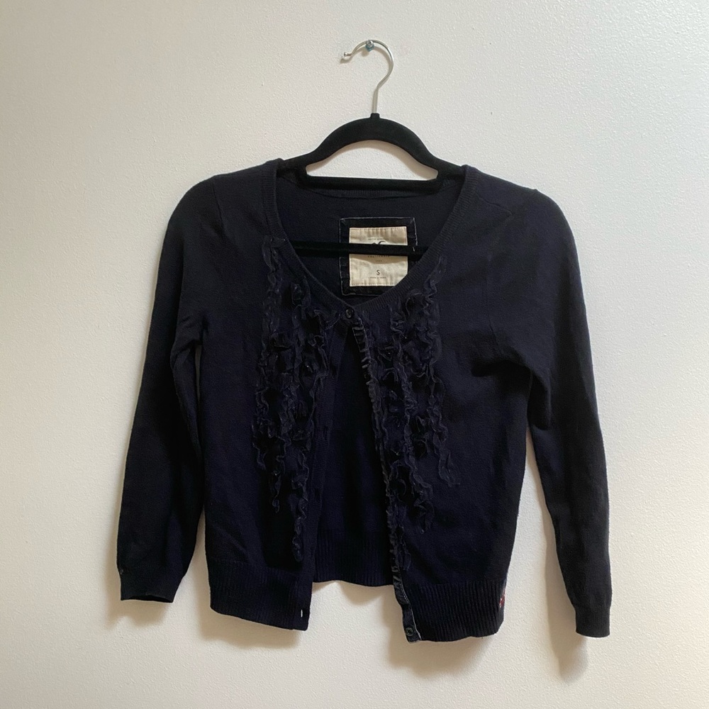 Hollister Knit Buttoned Tulle Cardigan S